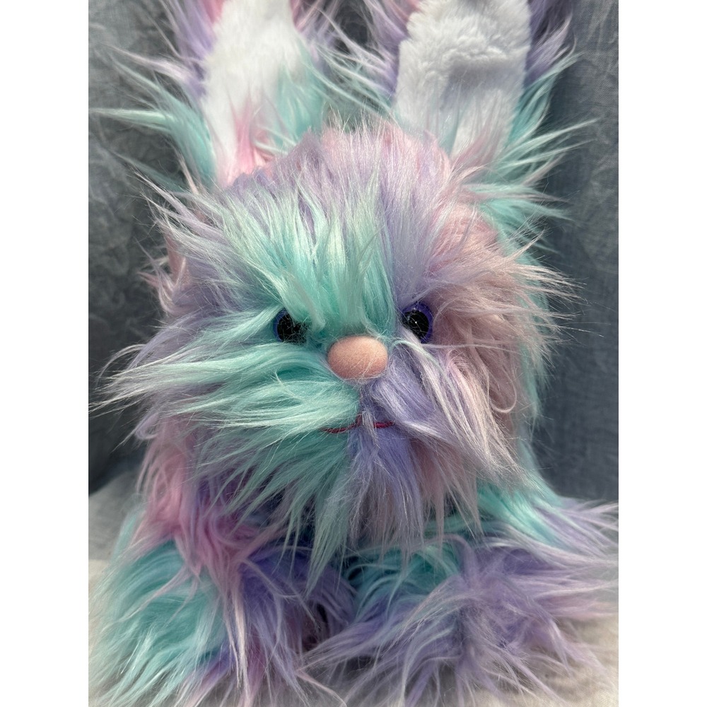Build-A-Bear Workshop Pastel Swirl Bunny Angora Pink Purple Teal Plush 12 inch